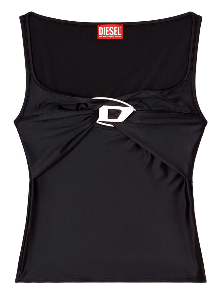 Diesel Logo Tank Top For Women Black Premium Stretch Sleeveless Versatile Wardrobe Essential