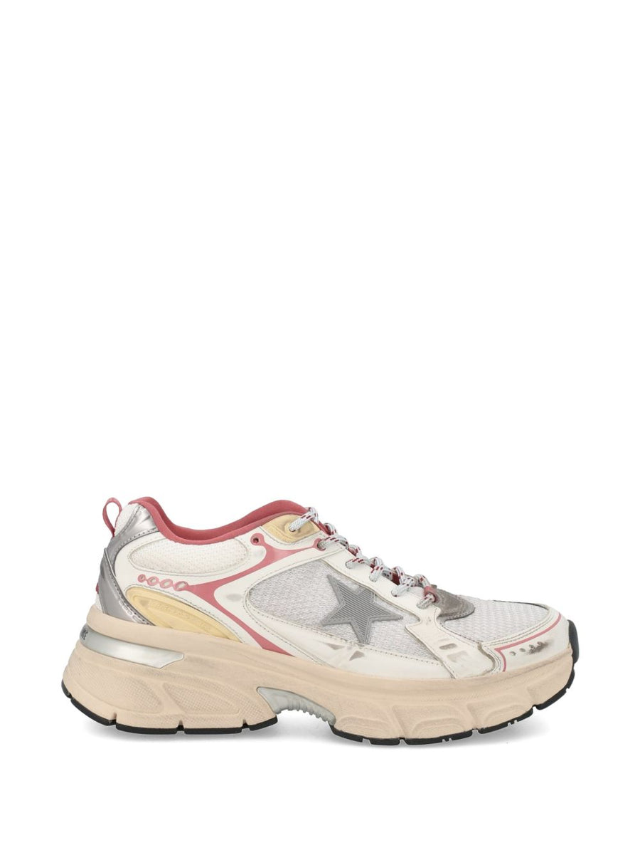 Golden Goose Lightstar Sneakers For Women With Multicolour Star Applique And Silver Accents