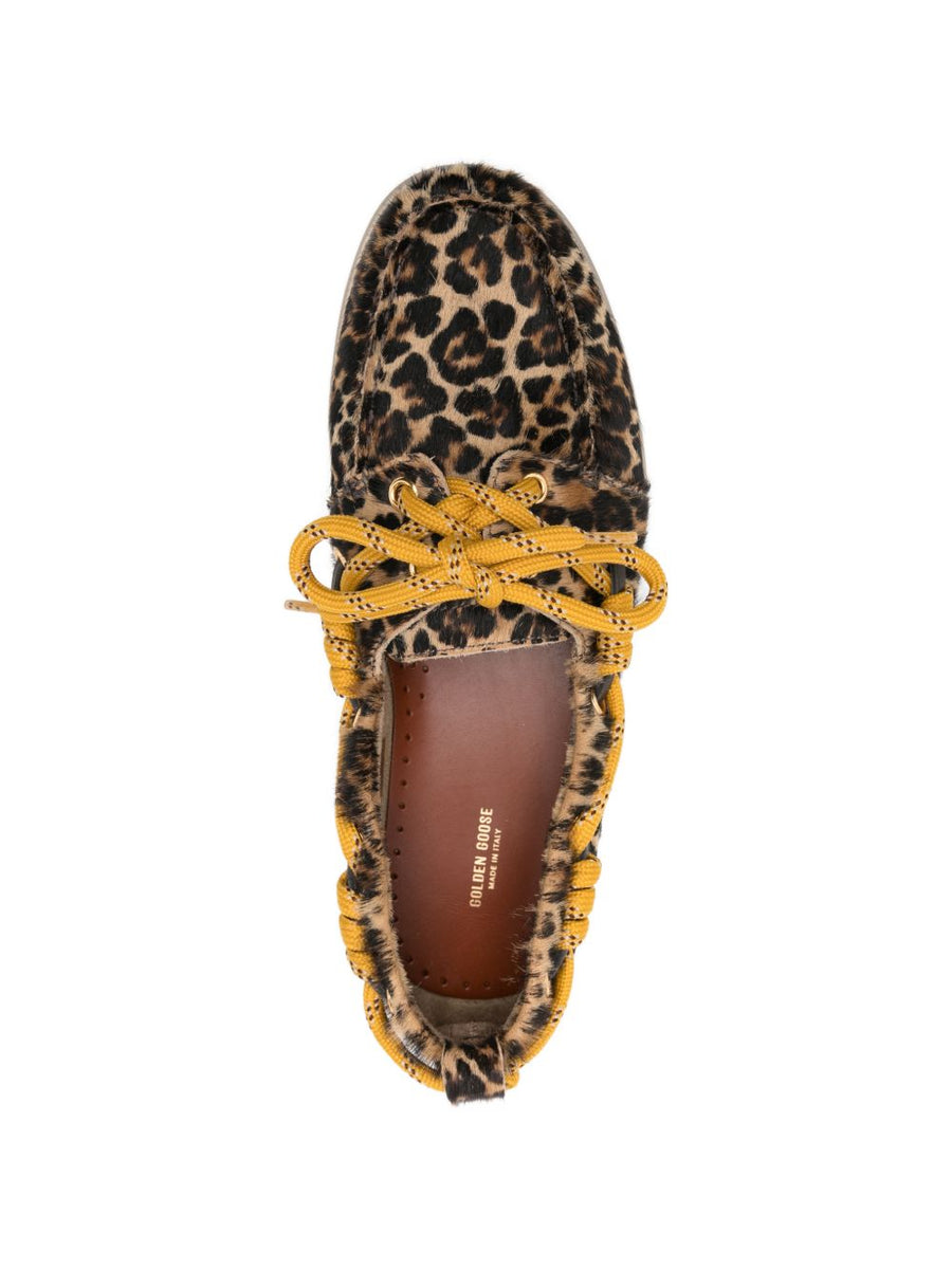 Golden Goose Cruise Leopard Print Loafers For Women Comfortable Luxury Flats Premium Rubber Sole