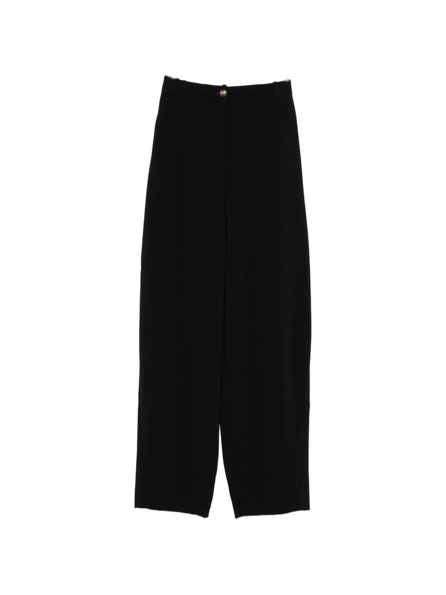Elisabetta Franchi High-Waisted Wide-Leg Trousers For Women Polished Versatile Silhouette With Button Detail