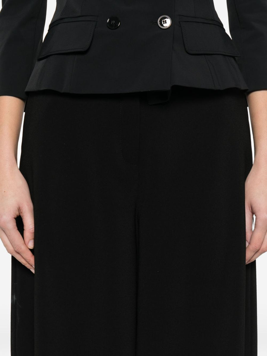 Elisabetta Franchi High-Waisted Wide-Leg Trousers For Women Polished Versatile Silhouette With Button Detail