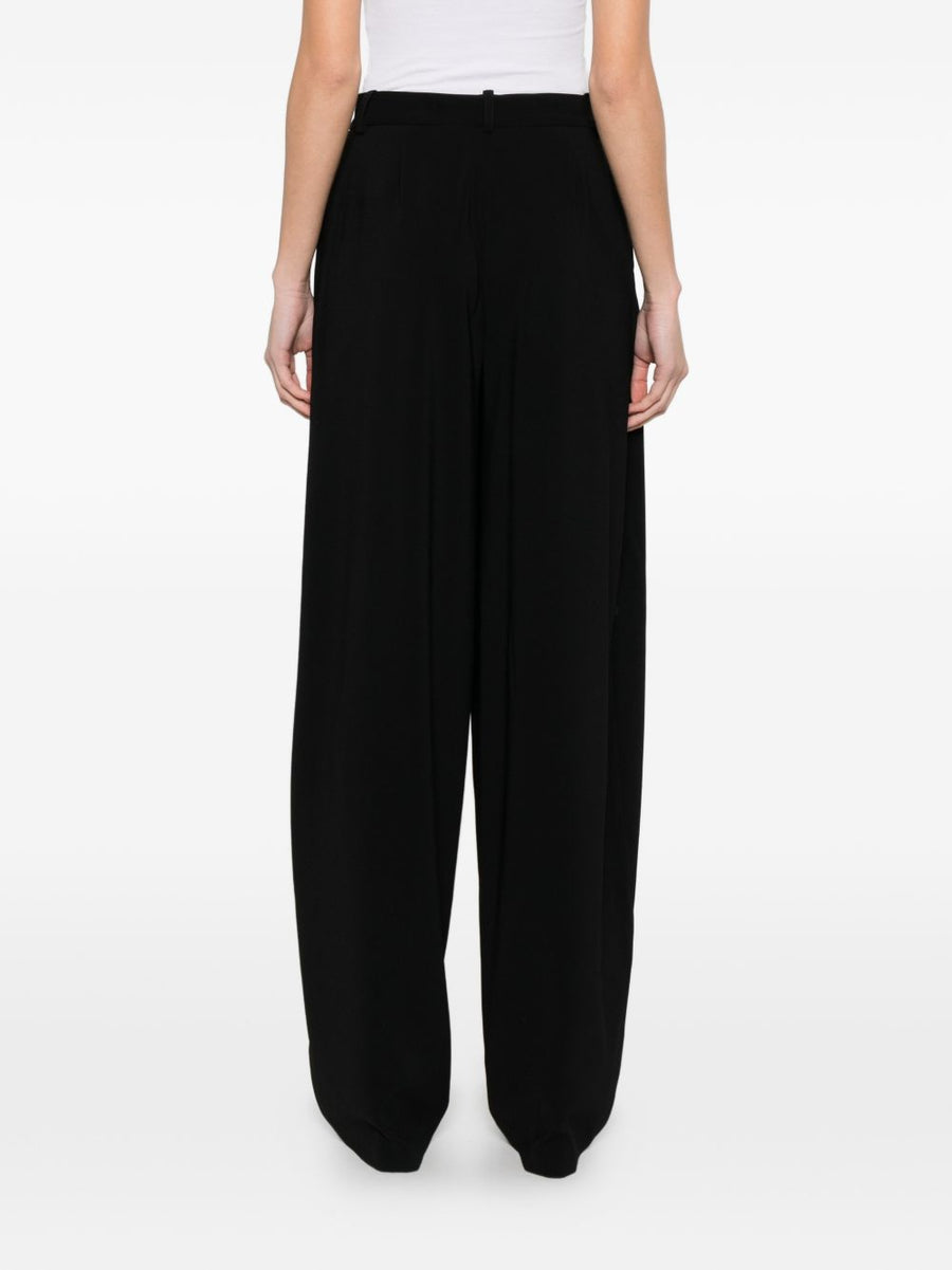 Elisabetta Franchi High-Waisted Wide-Leg Trousers For Women Polished Versatile Silhouette With Button Detail