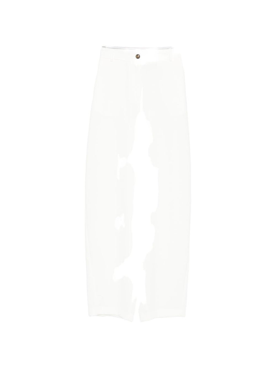 Elisabetta Franchi Wide Leg Trousers For Women Ivory Belt Loops All Day Comfort Polished Workwear