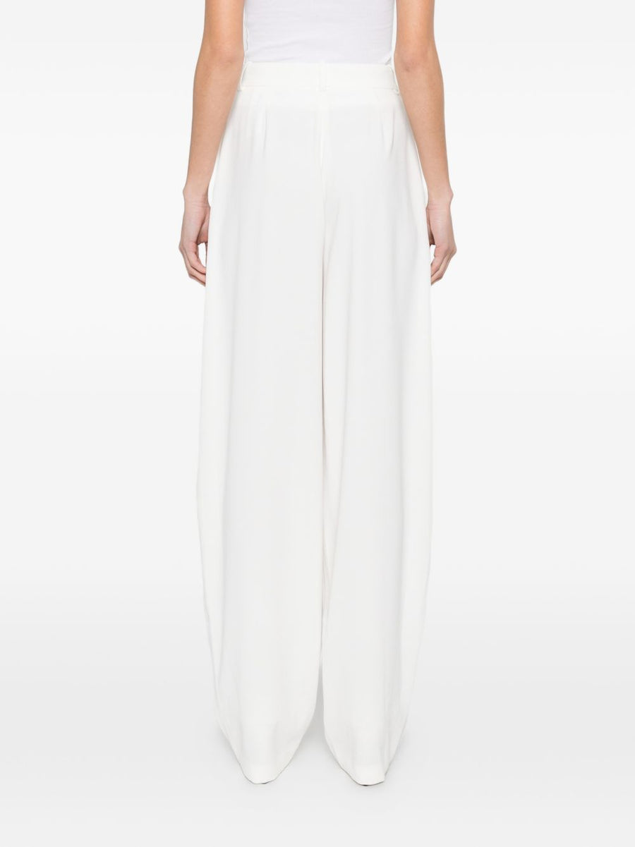 Elisabetta Franchi Wide Leg Trousers For Women Ivory Belt Loops All Day Comfort Polished Workwear