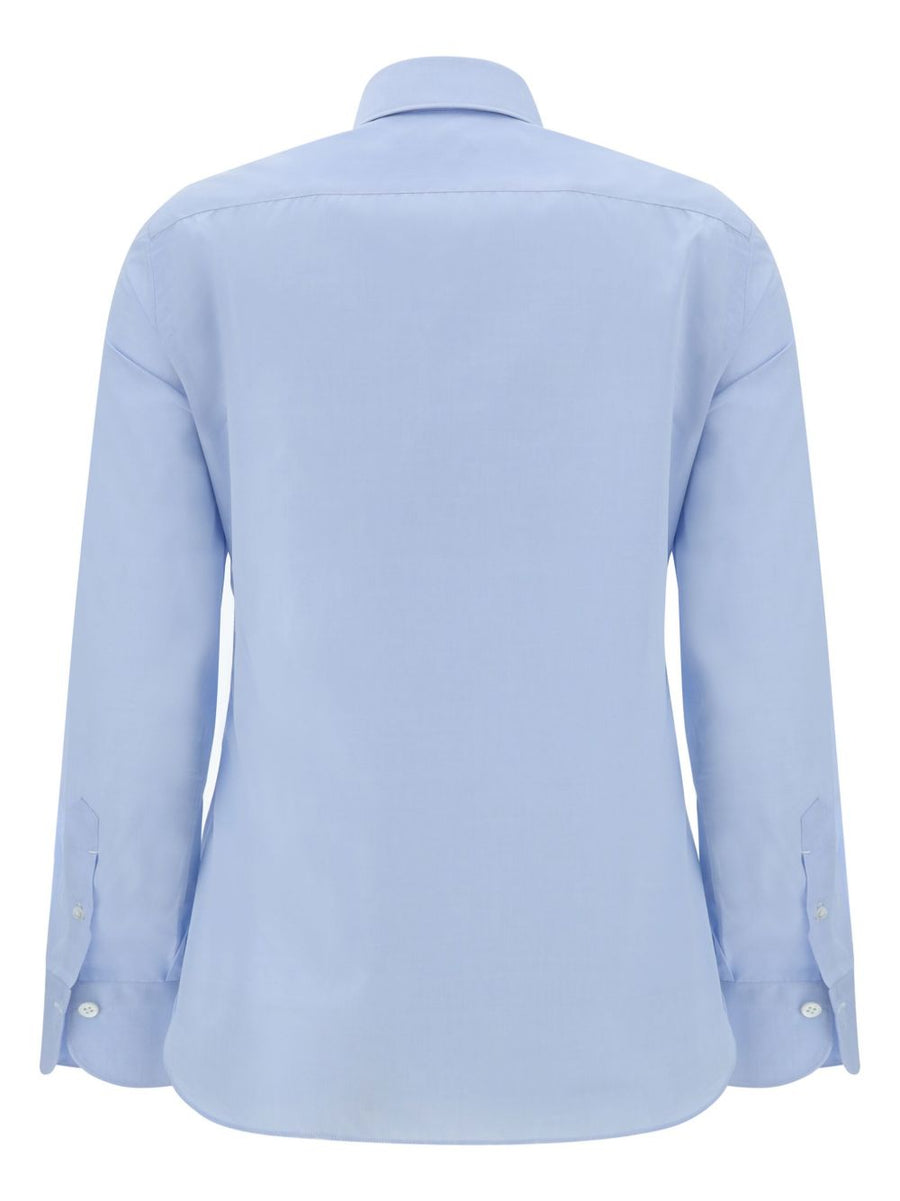 Finamore 1925 Napoli Cotton Shirt For Men Premium Light Blue Breathable 100 Percent Cotton Daily Office Wear