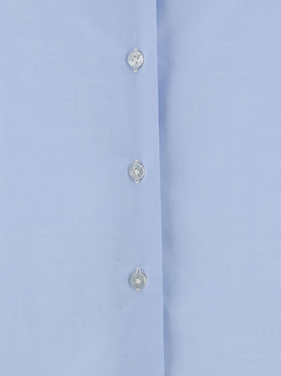 Finamore 1925 Napoli Cotton Shirt For Men Premium Light Blue Breathable 100 Percent Cotton Daily Office Wear