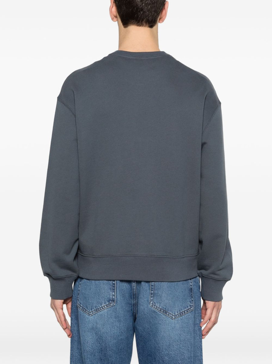 Maison Kitsuné Dressed Fox Comfort Sweatshirt For Men Navy 100 Percent Cotton Cozy Everyday Wear