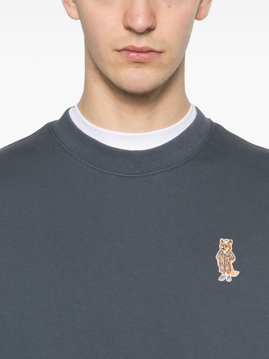 Maison Kitsuné Dressed Fox Comfort Sweatshirt For Men Navy 100 Percent Cotton Cozy Everyday Wear