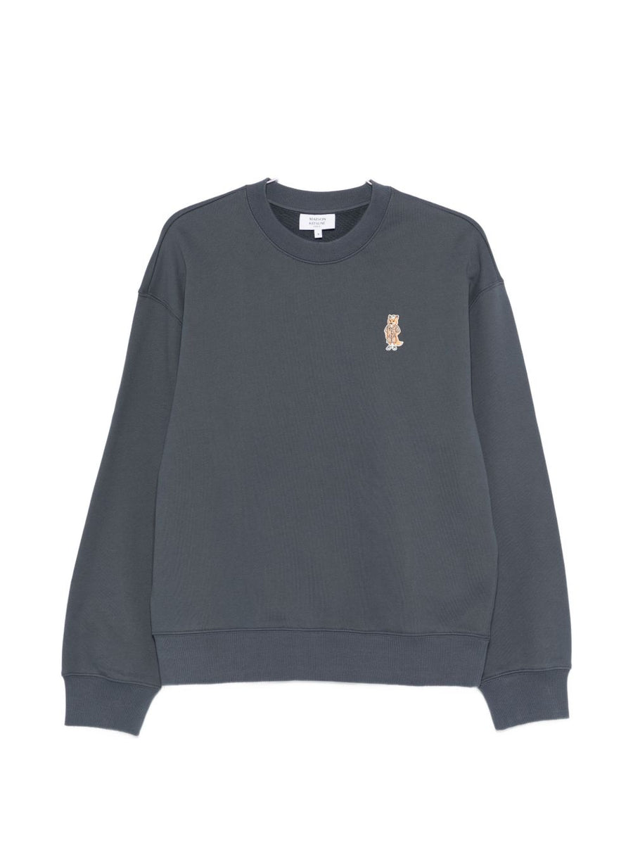Maison Kitsuné Dressed Fox Comfort Sweatshirt For Men Navy 100 Percent Cotton Cozy Everyday Wear