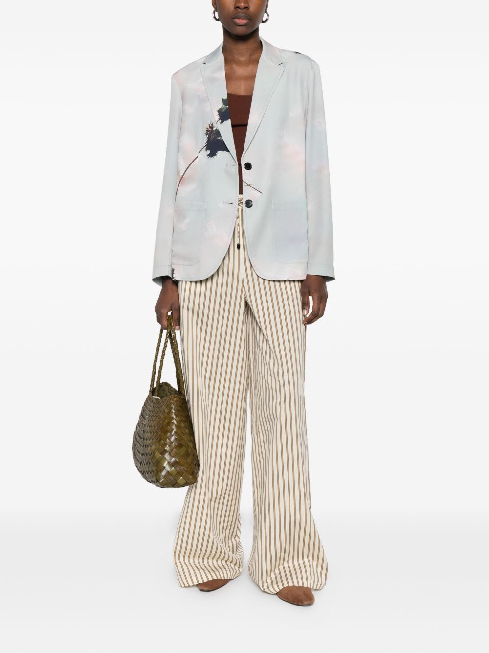 Sissiottostyle Printed single-breasted blazer jacket