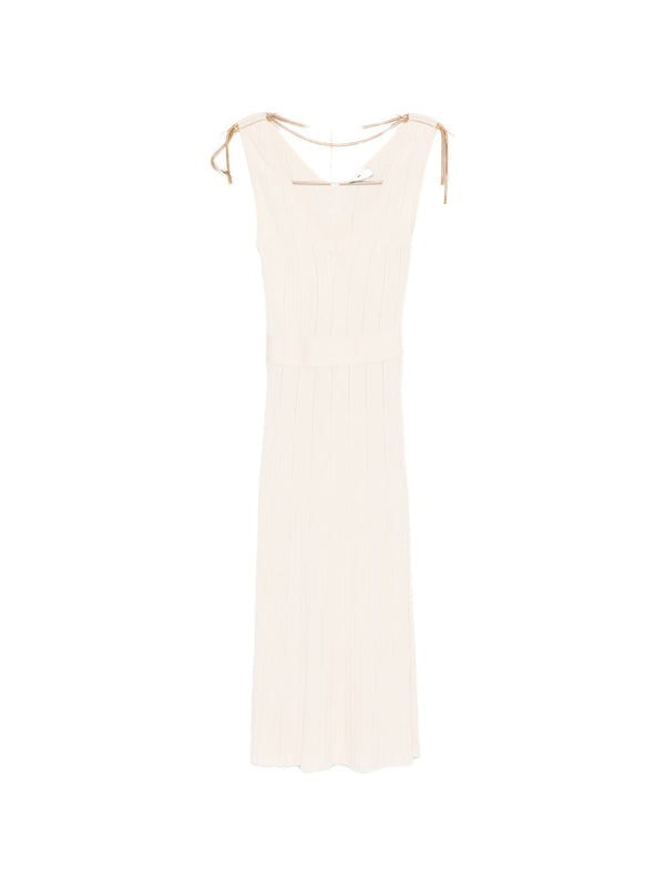 Elisabetta Franchi V-neck sleeveless A-line skirt Knitted midi dress