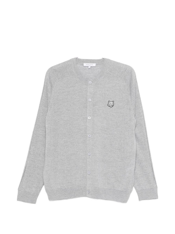 Fox Head Patch Cardigan Maison Kitsuné Luxurious Wool For Men Button Front Subtle Signature Flair