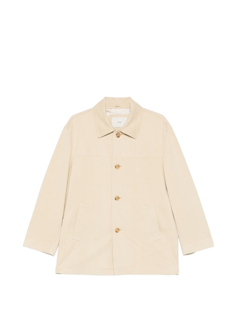 Dunst Vegan Leather Jacket For Women Beige Cruelty Free Versatile Outerwear With Patch Pockets