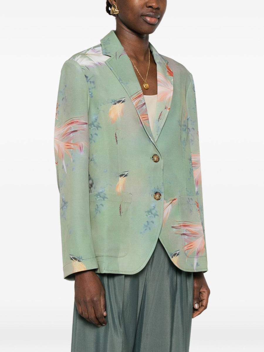 Sissiottostyle Printed single-breasted blazer jacket