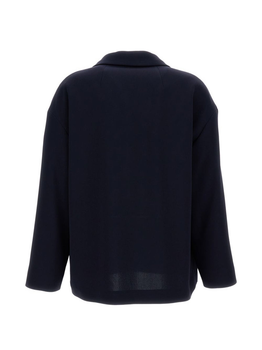 Alberto Biani Navy Single Breasted Blazer Jacket For Women Versatile Office to Evening Tailored Luxury
