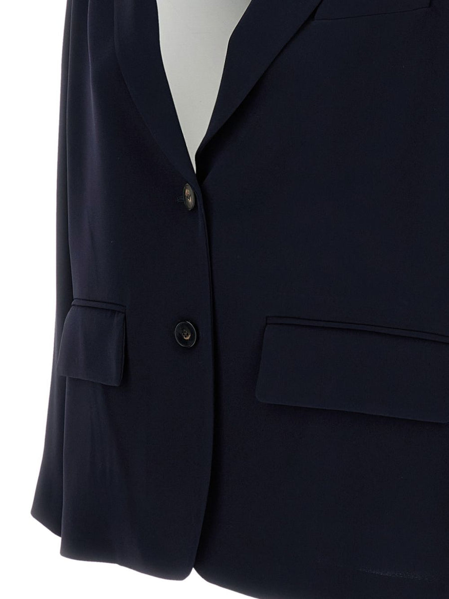 Alberto Biani Navy Single Breasted Blazer Jacket For Women Versatile Office to Evening Tailored Luxury