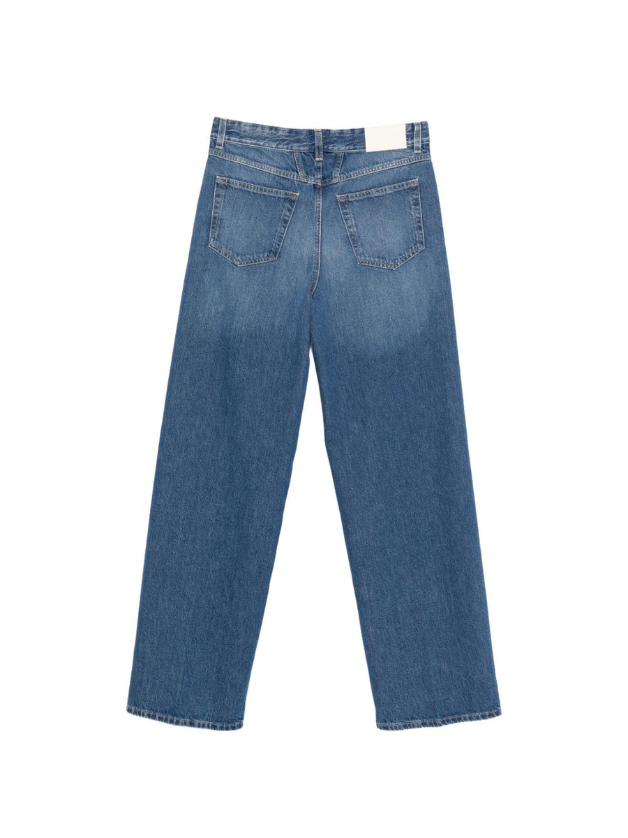 Closed Navy Denim Jeans For Women Eco Conscious Straight Leg Five Pockets Button Closure Recycled Cotton