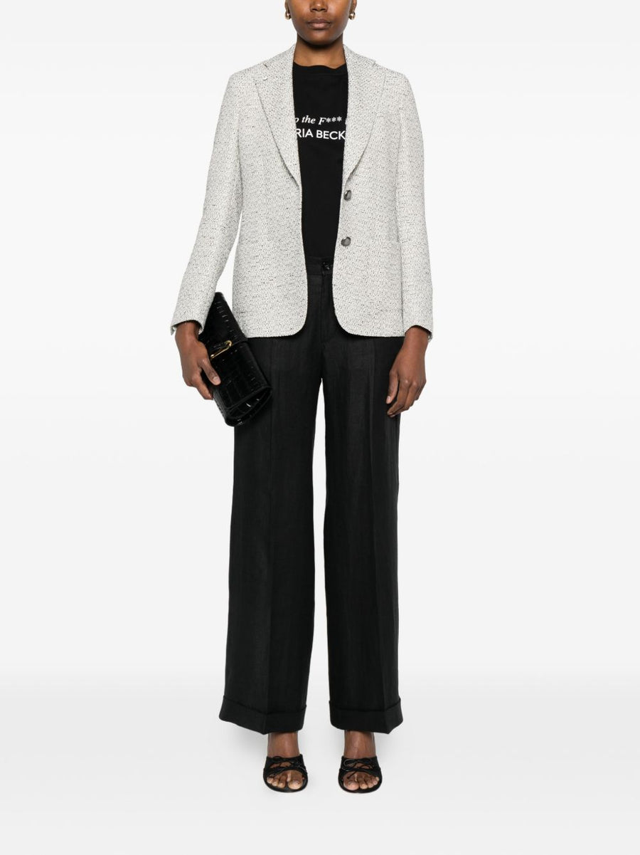L.B.M. 1911 Black Linen Trousers For Women Breathable Comfort Refined Everyday Fit
