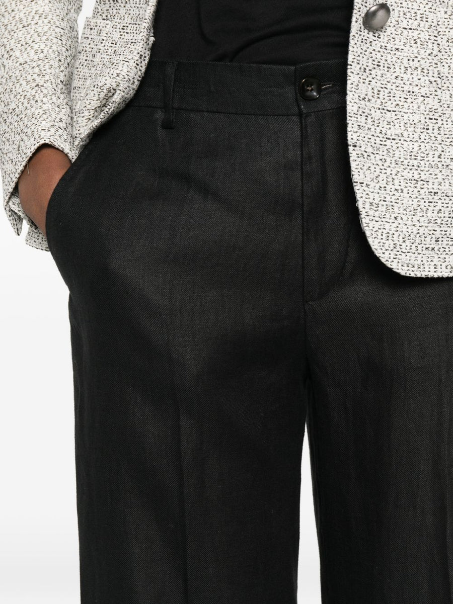 L.B.M. 1911 Black Linen Trousers For Women Breathable Comfort Refined Everyday Fit