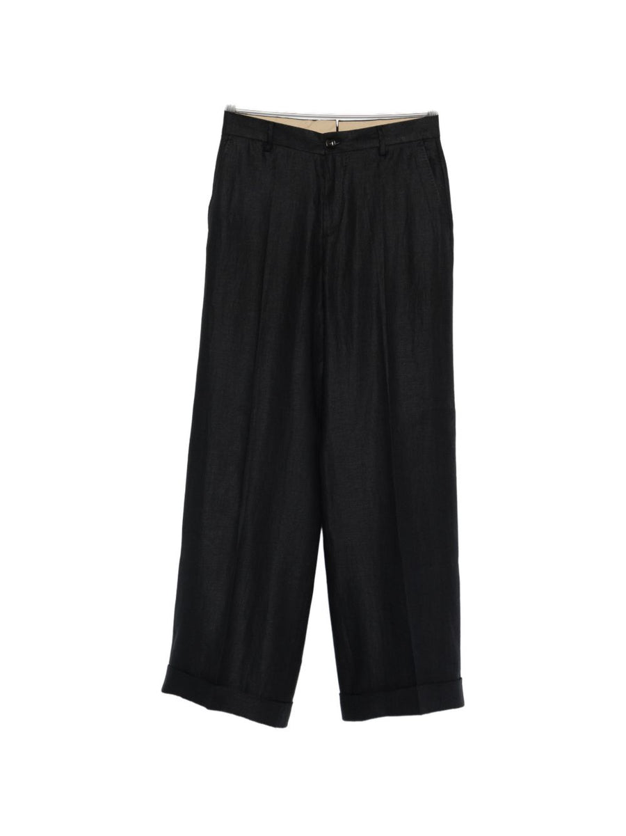 L.B.M. 1911 Black Linen Trousers For Women Breathable Comfort Refined Everyday Fit
