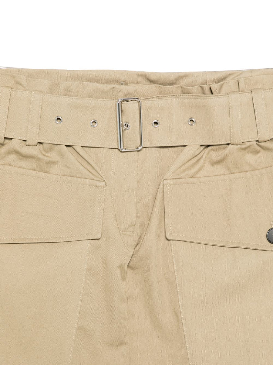 Iro Inoa Cotton Blend Skirt For Women Beige With Front Pockets And Integrated Belt