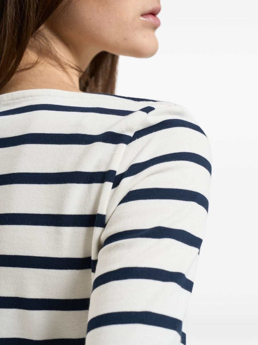 Semicouture Carmelita Striped Silk Blend Crewneck Sweater for Women Versatile Dailywear