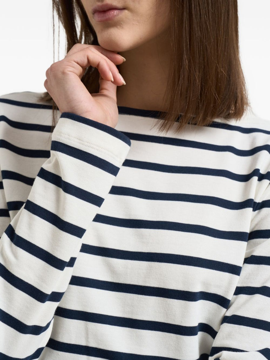 Semicouture Carmelita Striped Silk Blend Crewneck Sweater for Women Versatile Dailywear