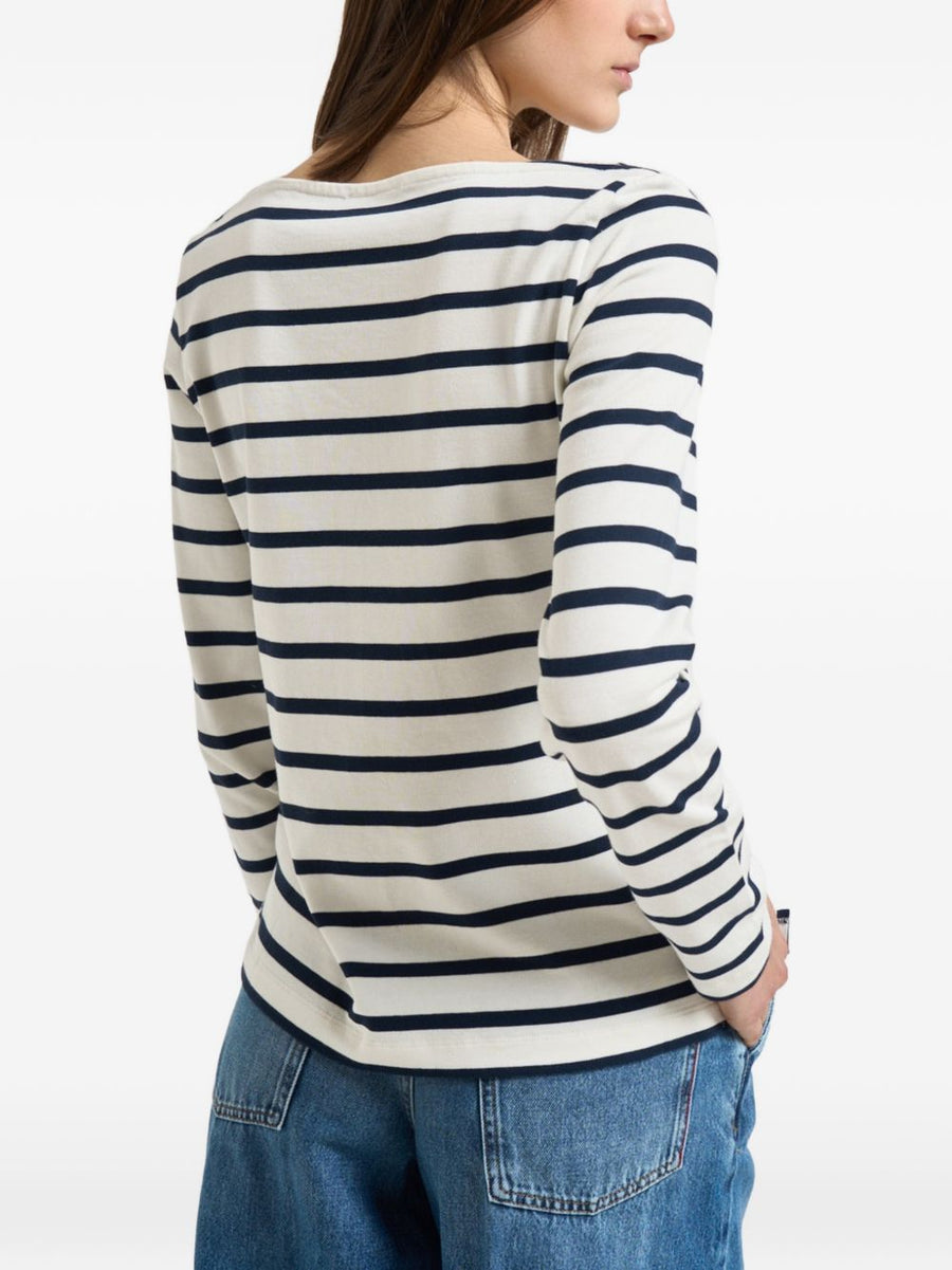 Semicouture Carmelita Striped Silk Blend Crewneck Sweater for Women Versatile Dailywear
