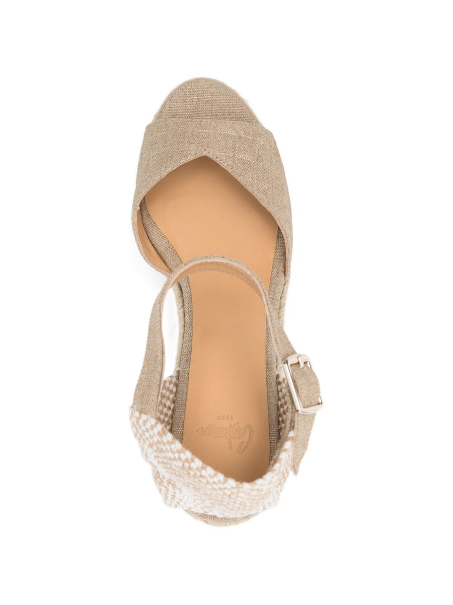 Espadrilles Castañer Blaudi Luxurious Gold Tone Platform With Quilted Toe And Woven Details For Women