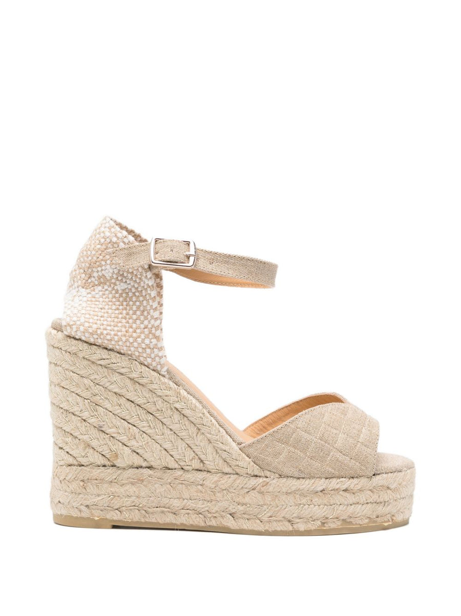 Espadrilles Castañer Blaudi Luxurious Gold Tone Platform With Quilted Toe And Woven Details For Women