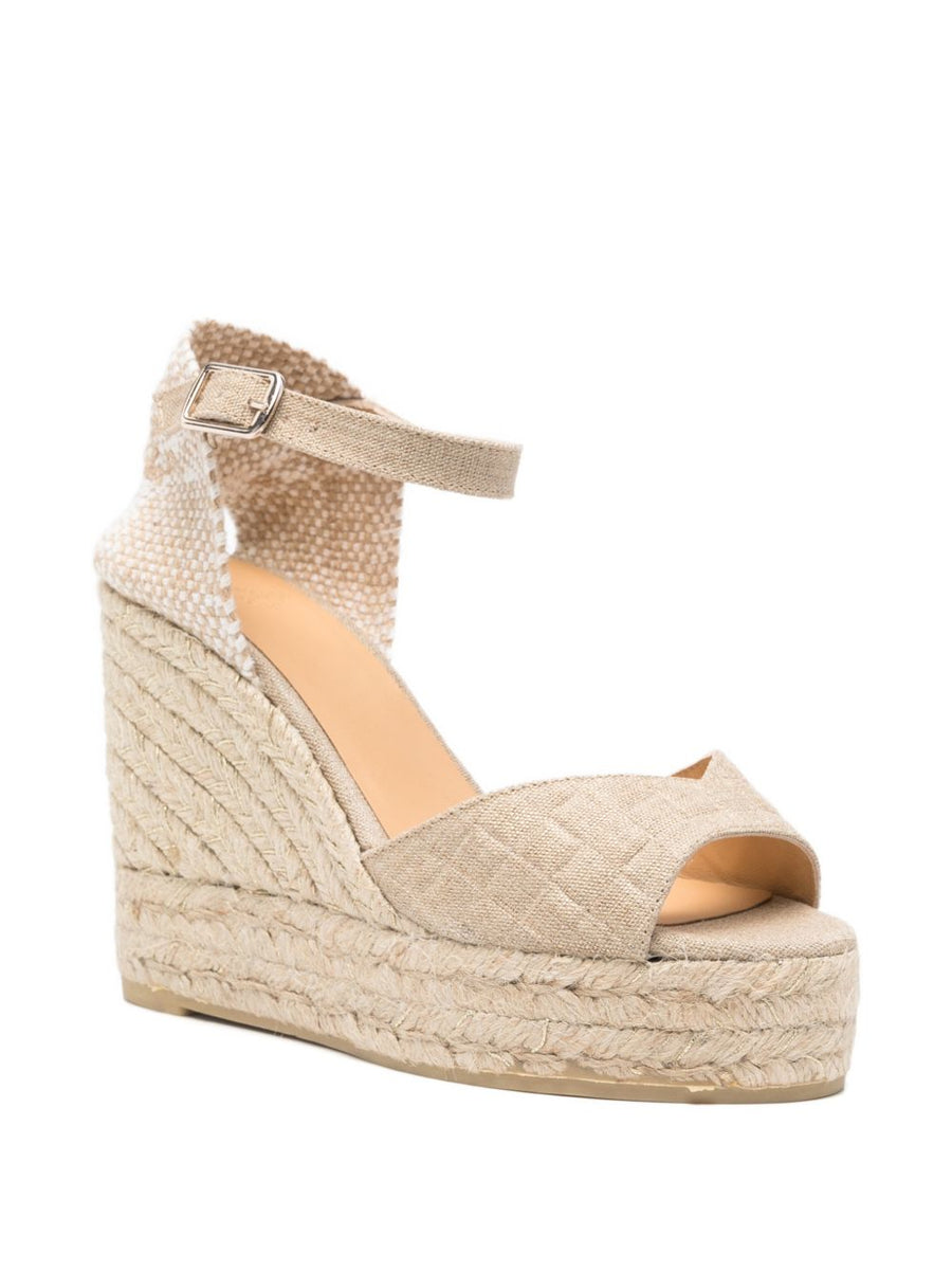 Espadrilles Castañer Blaudi Luxurious Gold Tone Platform With Quilted Toe And Woven Details For Women