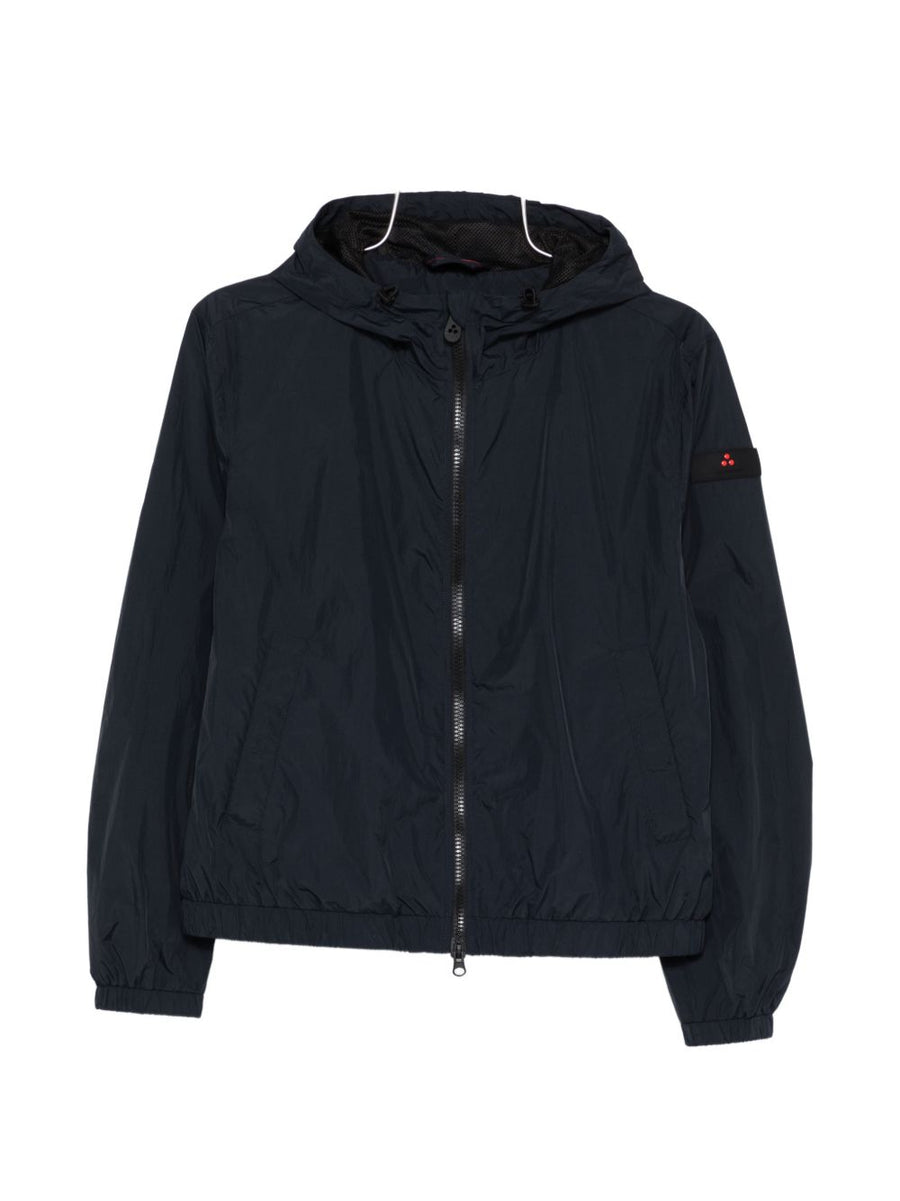 Peuterey Nigle Navy Short Blouson Jacket For Women Lightweight Shell With Hood Zip Front