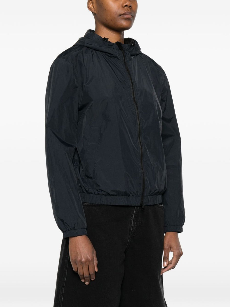 Peuterey Nigle Navy Short Blouson Jacket For Women Lightweight Shell With Hood Zip Front