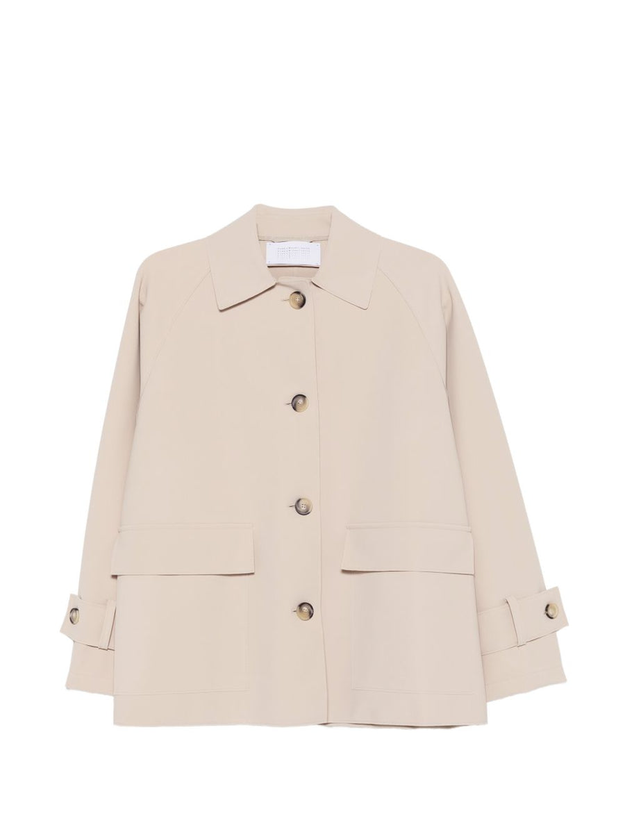 Harris Wharf London Nylon Blouson Jacket For Women Beige Lightweight Spring Summer 2026