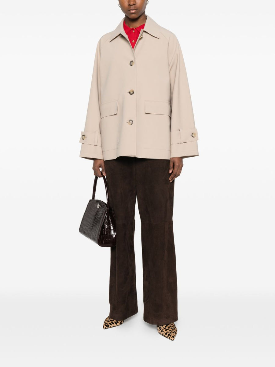 Harris Wharf London Nylon Blouson Jacket For Women Beige Lightweight Spring Summer 2026