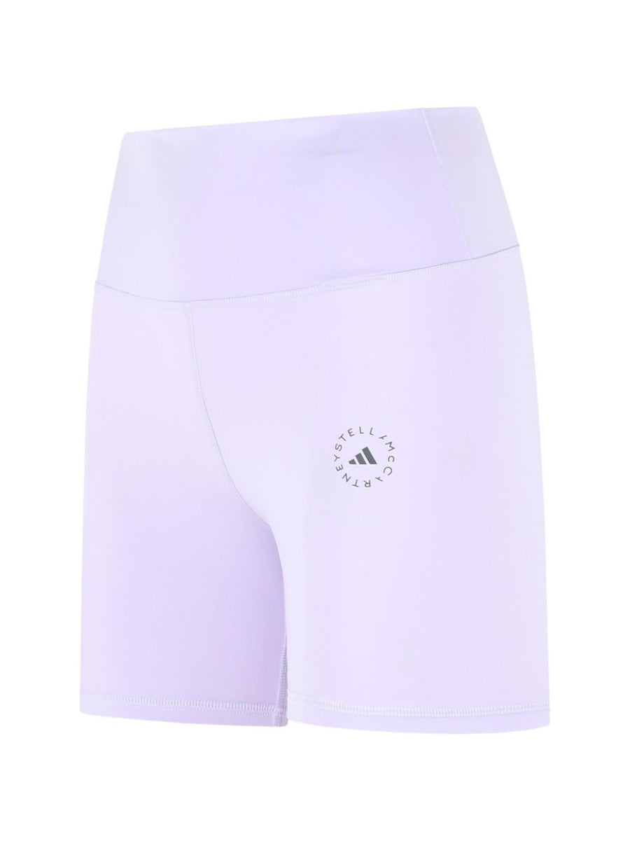 Adidas By Stella McCartney Lilac Logo Shorts For Women High Rise Athleisure Versatile Performance
