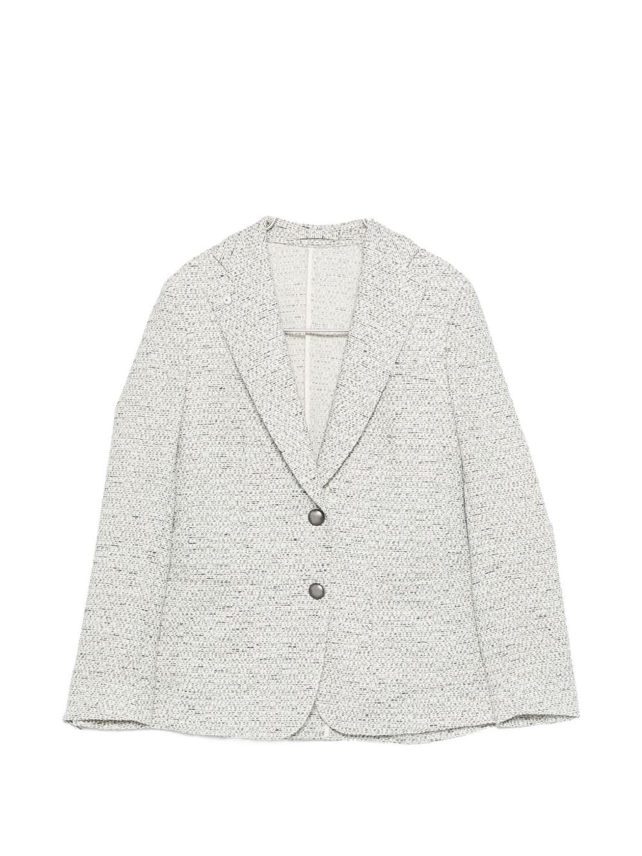 L.B.M. 1911 Grey Single Breasted Jacket For Women Tailored Cotton Blend Office Blazer