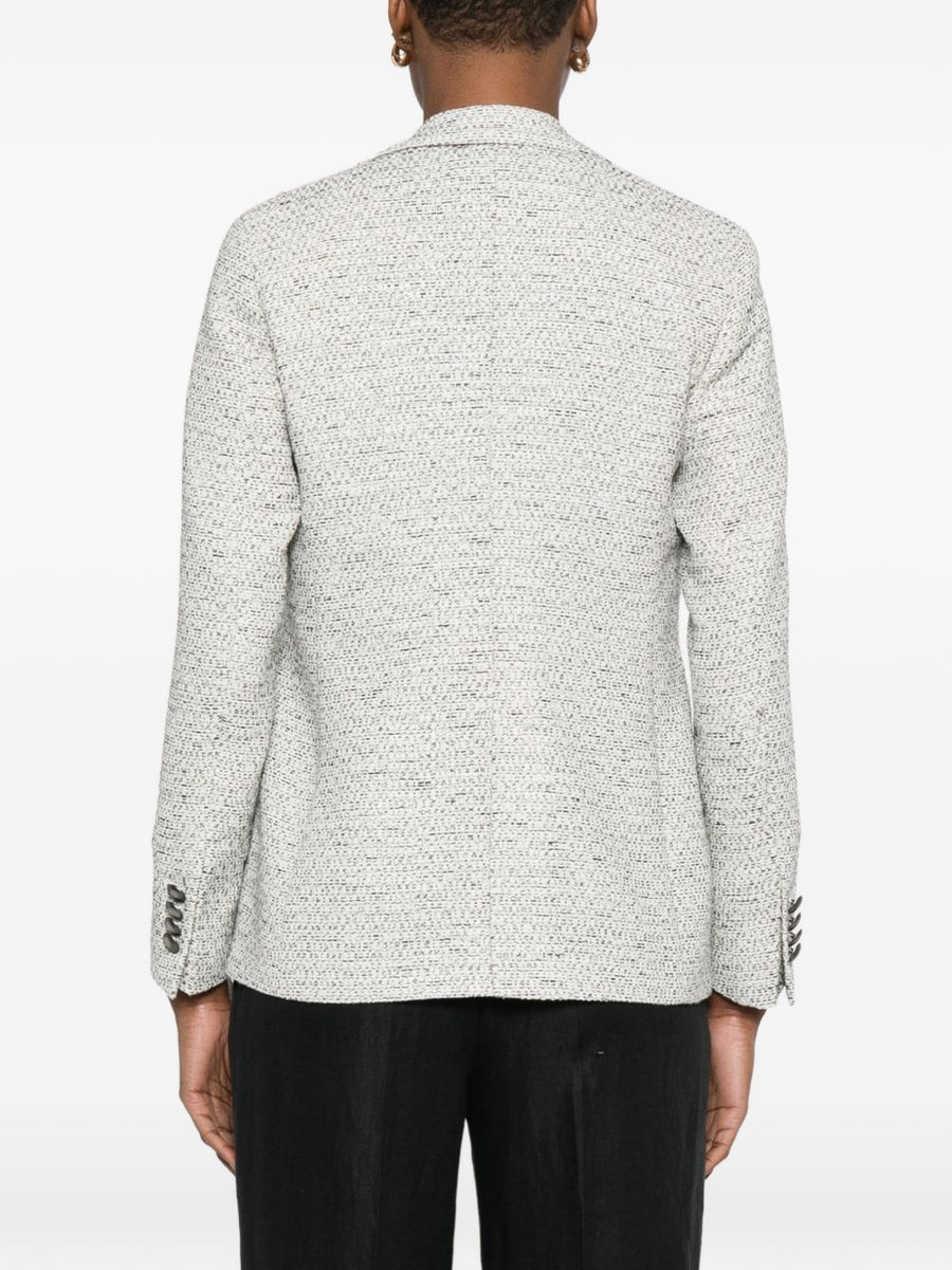L.B.M. 1911 Grey Single Breasted Jacket For Women Tailored Cotton Blend Office Blazer