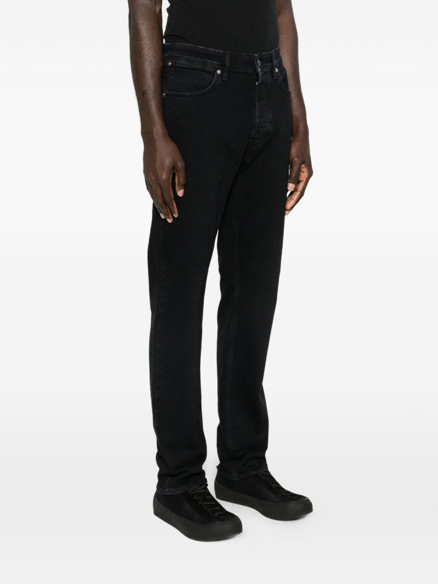 Stone Island Black Denim Jeans With Comfort Stretch Elastan For Men Slim Fit Premium All Day Comfort Wear