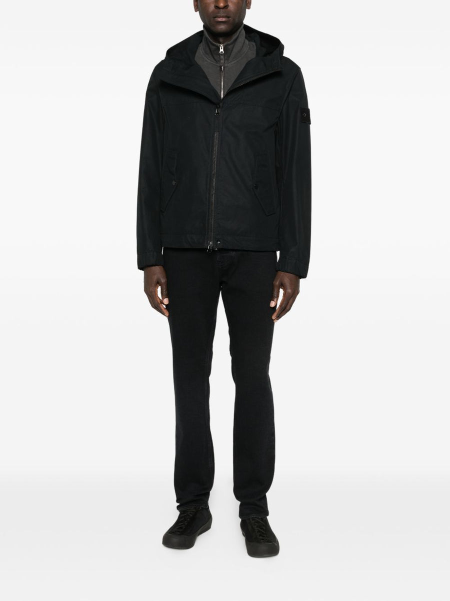 Stone Island Black Denim Jeans With Comfort Stretch Elastan For Men Slim Fit Premium All Day Comfort Wear
