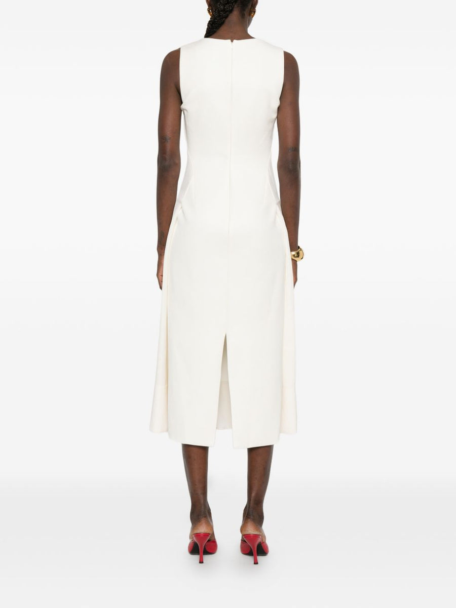 Jacquemus La Robe Tablier Long Dress Apron Silhouette Beige Linen For Women Luxury Resort Wear
