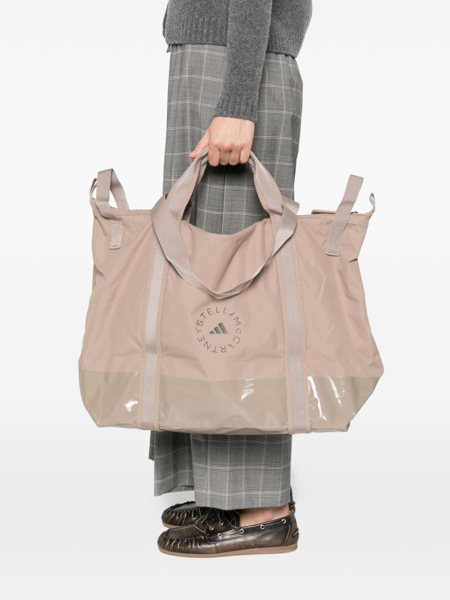 Adidas By Stella McCartney Tote Bag For Women Eco Friendly Violet Recycled Nylon Top Zip Interior Pocket