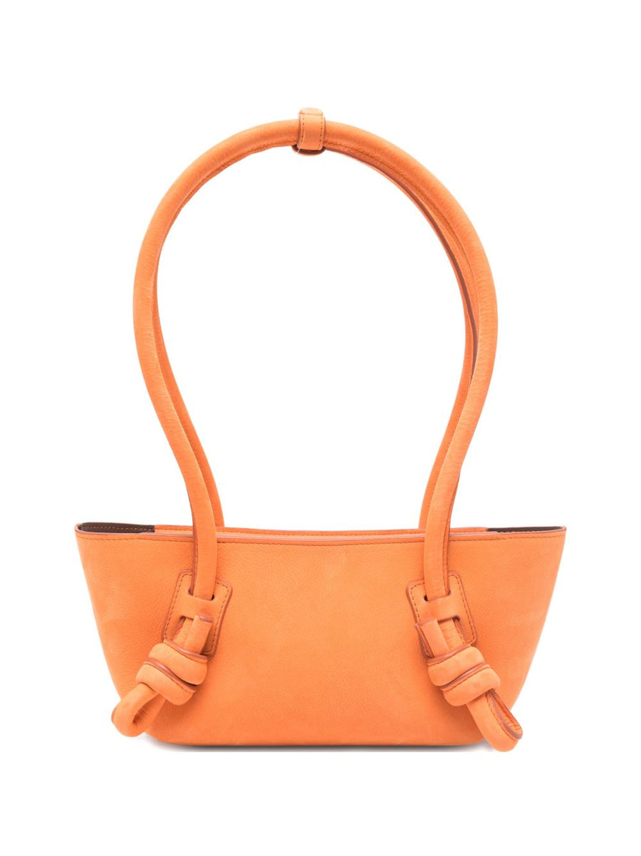 Hereu Fleca Mini Knotted Handle Shoulder Bag Orange Calf Leather For Women Bold Statement Everyday Luxury