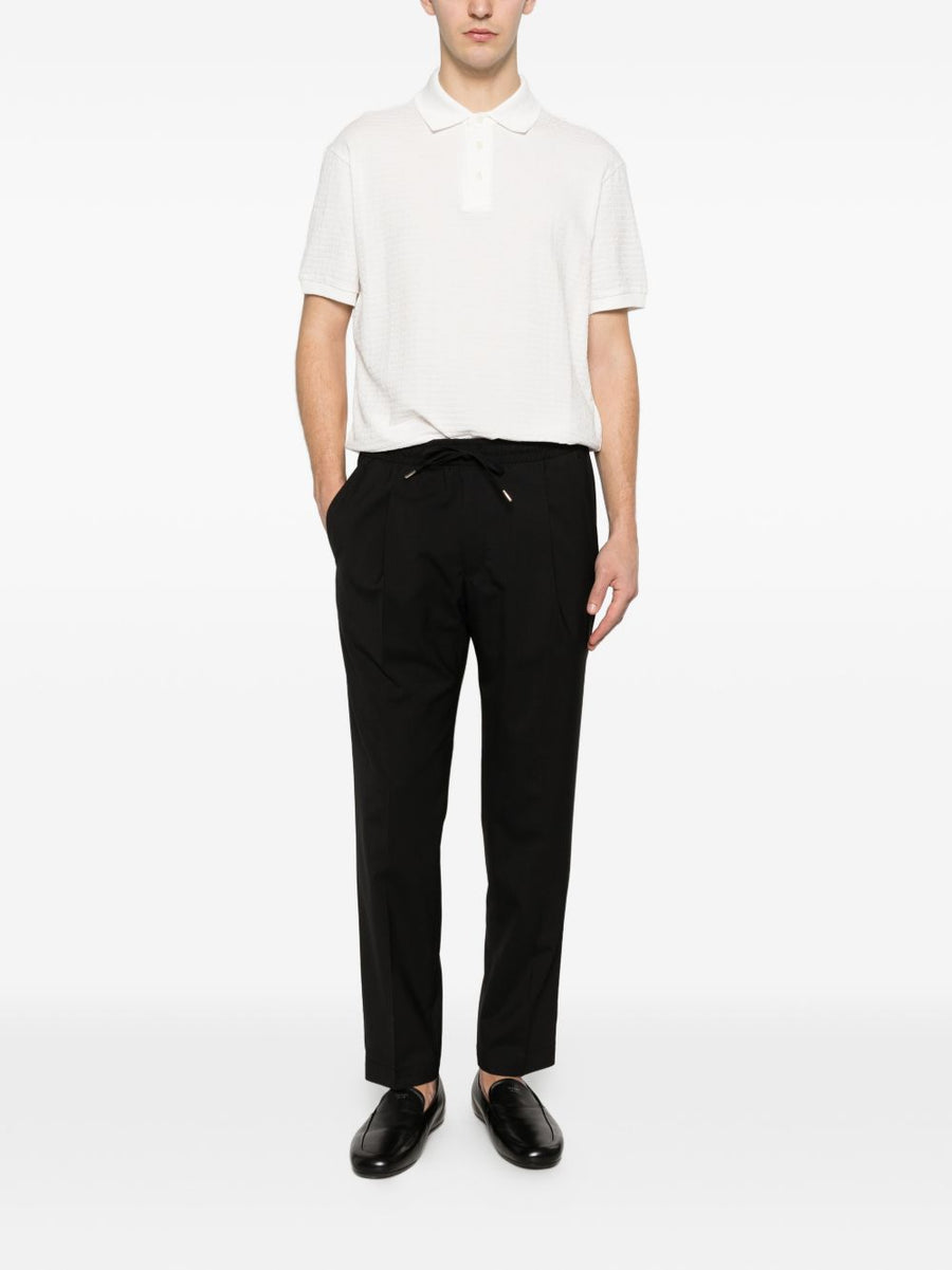 Emporio Armani White One Hundred Percent Cotton Polo Shirt For Men With Textured Pique Finish And Chest Logo