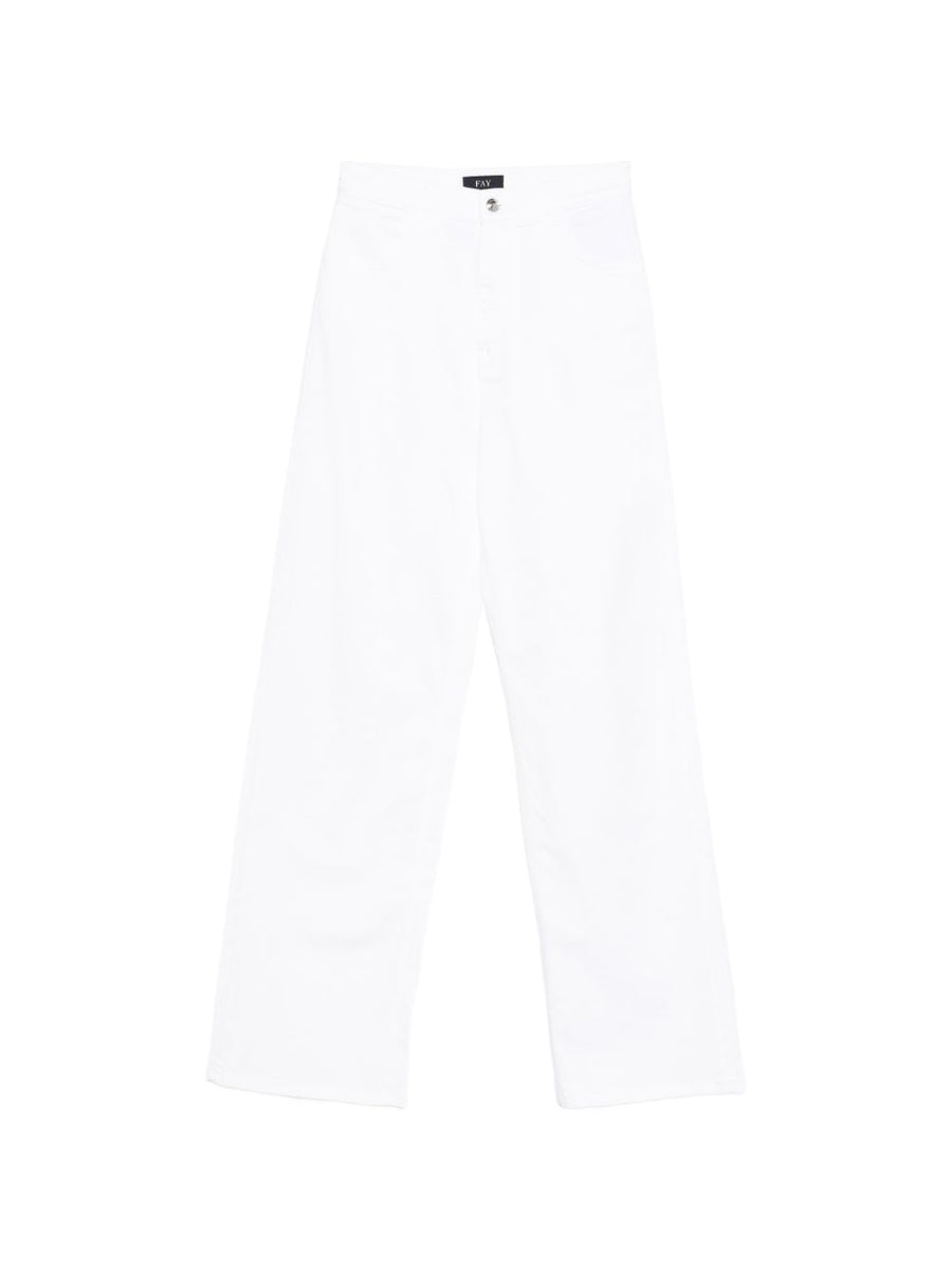 Fay White Denim Jeans For Women Stretch Comfort Essential