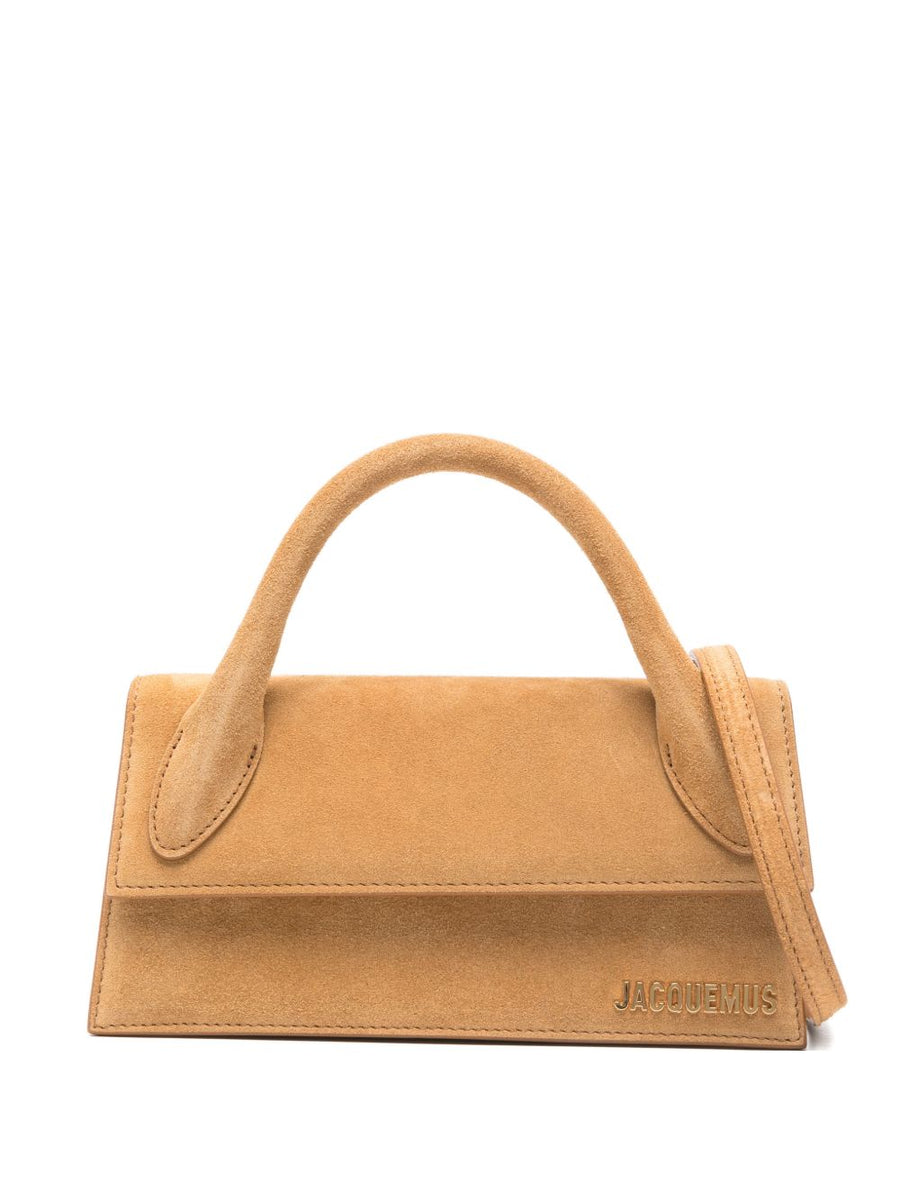 Jacquemus Le Chiquito Long Leather Handbag For Women Quiet Luxury Top Handle Magnetic Closure Camel