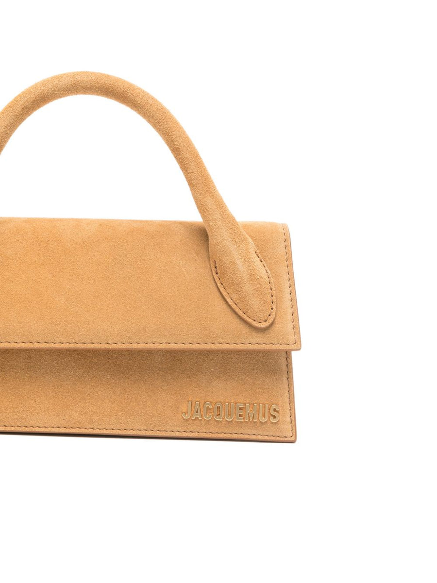 Jacquemus Le Chiquito Long Leather Handbag For Women Quiet Luxury Top Handle Magnetic Closure Camel