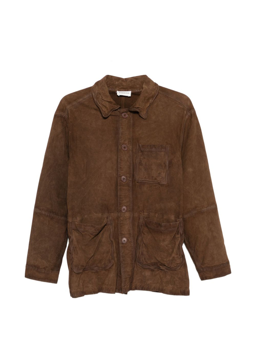 Parosh Suede Leather Jacket For Women With Timeless Silhouette And Button Closure
