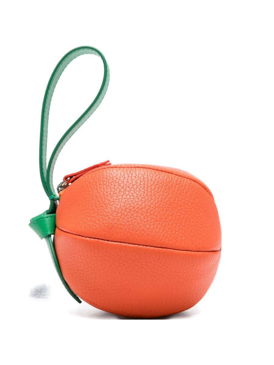 Hereu Taronja Orange Calf Leather Wallet With Top Zip And Knot Detail For Women Luxury