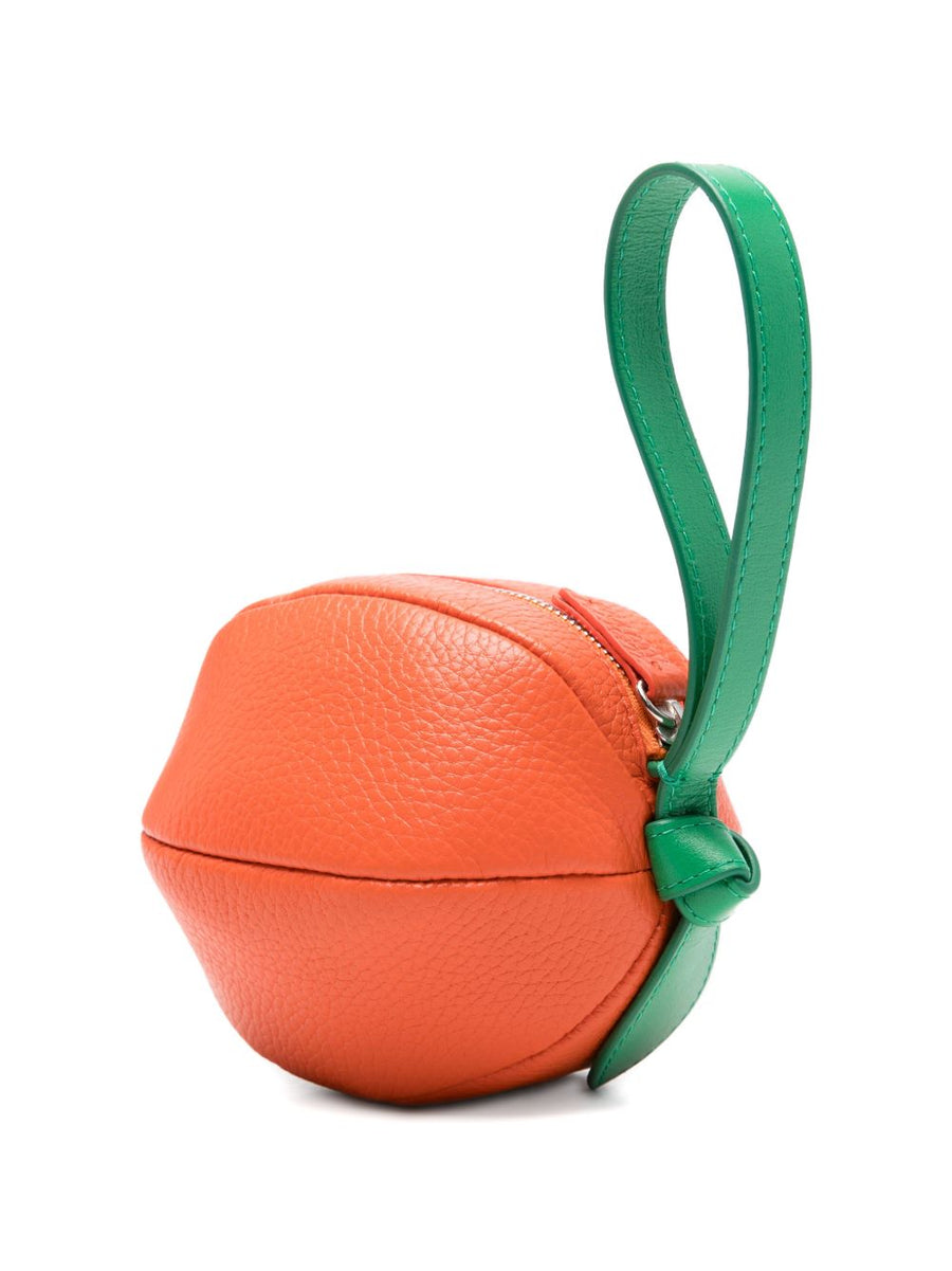 Hereu Taronja Orange Calf Leather Wallet With Top Zip And Knot Detail For Women Luxury